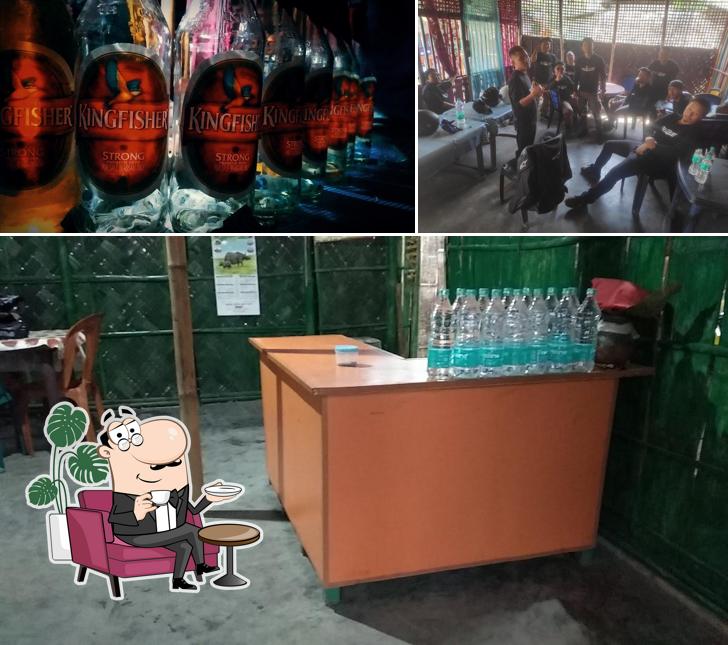 The picture of Sonowal Dhaba’s interior and beverage