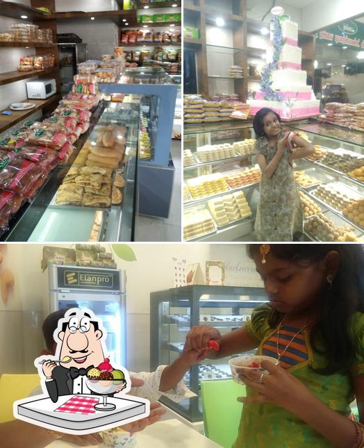 Sree Ranga Department Store serves a variety of sweet dishes