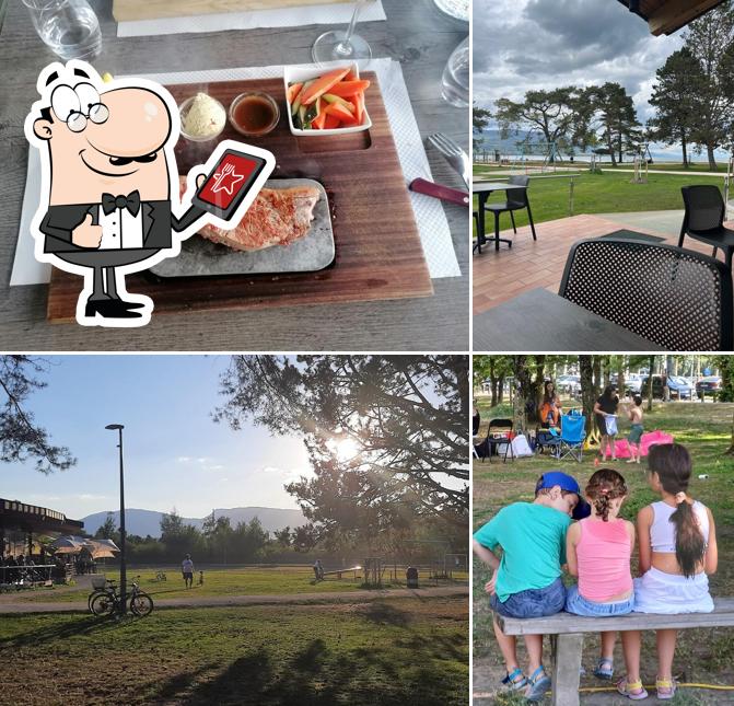 Questa è la immagine che presenta la esterno e interni di Restaurant de la Plage