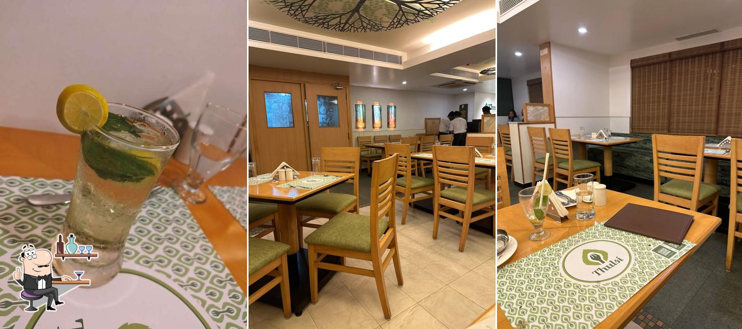 The interior of Thulsi Restaurant - Pure Vegetarian