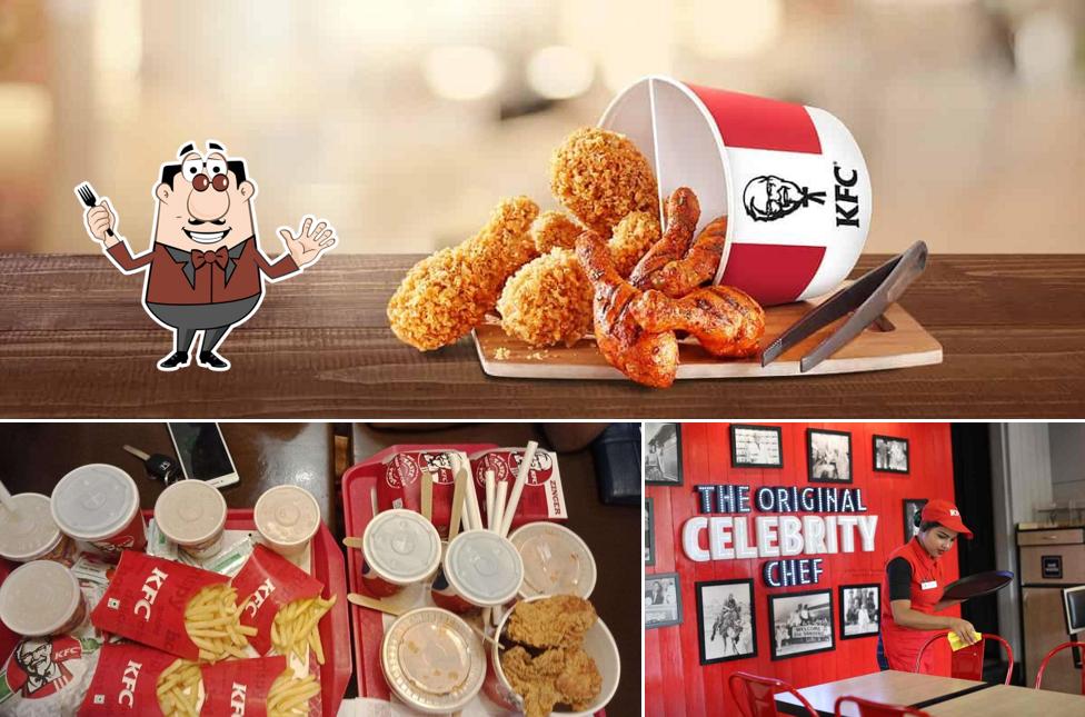 This is the image showing food and interior at KFC This is the image showing food and interior at KFC