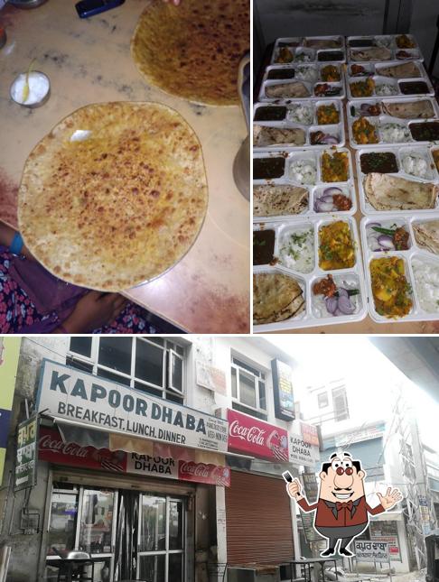 Take a look at the image depicting food and interior at Kapoor Dhaba