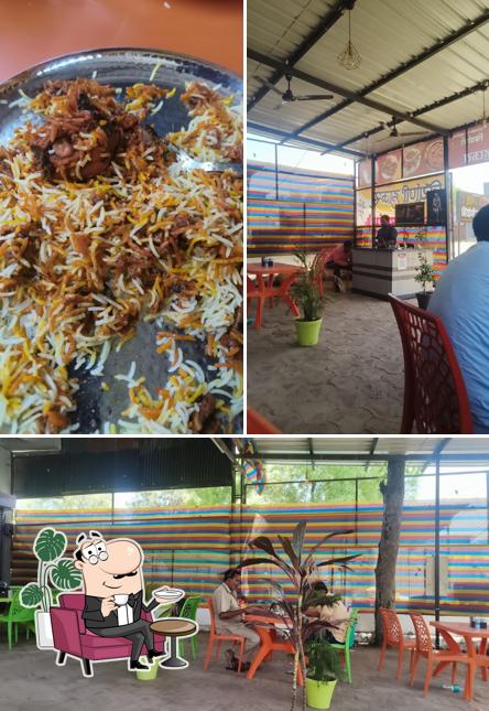 The restaurant's interior and food