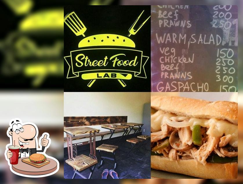 Order one of the burgers offered by Street Food Lab