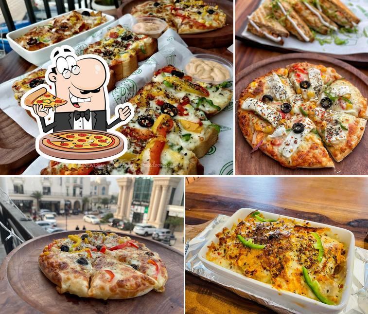 Pick pizza at Bistro 57 cafe