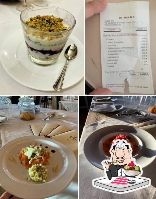 Osteria Al Tre serve un'ampia gamma di dolci