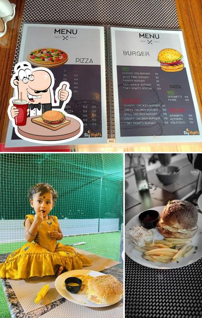 Try out a burger at Sky Nights - Rooftop Restaurant