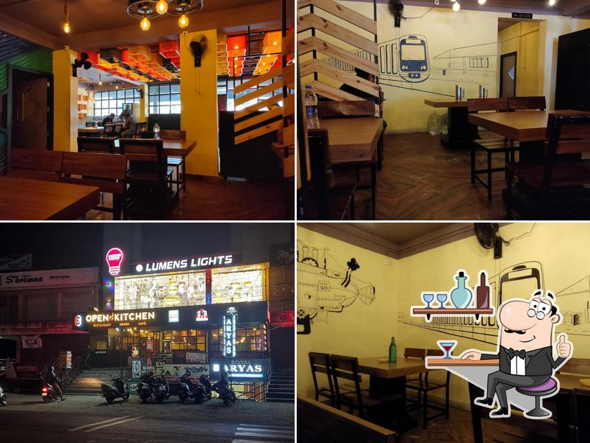 Take a seat at one of the tables at Open Kitchen Restaurant