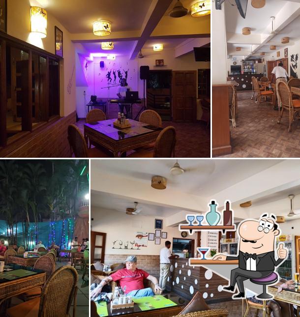 Take a seat at one of the tables at Ruffles Restaurant