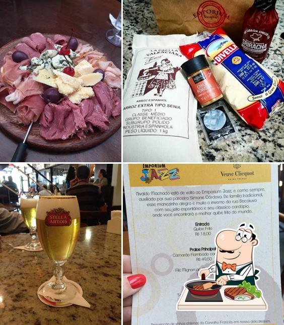 Escolha pratos de carne no Empórium Bocaiuva