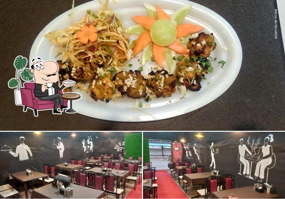 This is the picture displaying interior and food at Badlapur food express