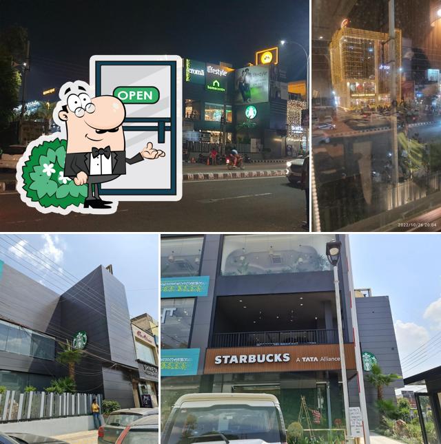 The exterior of Starbucks