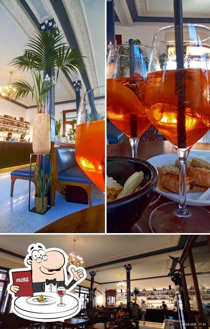 Tra le diverse cose da Bar Borsa si possono trovare la cibo e interni