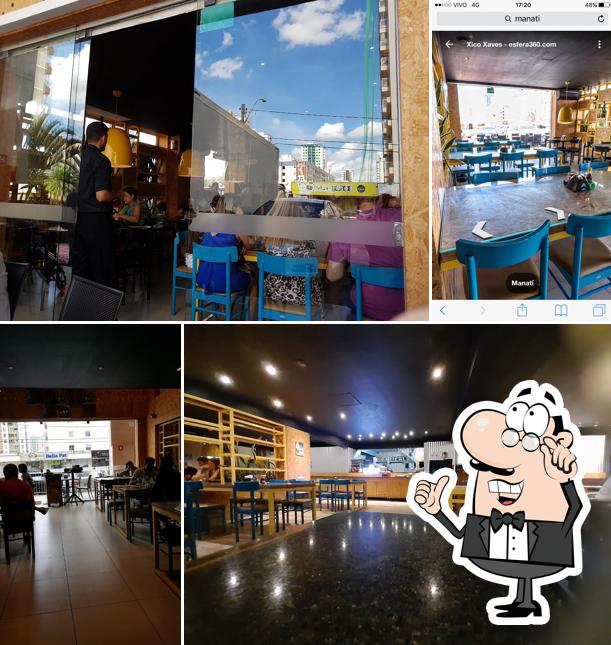 O interior do Manatí Restaurante e Bar