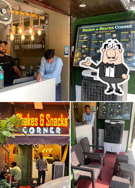 Among different things one can find interior and beverage at Shakes and snacks corner