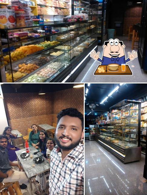 The picture of food and interior at Thrissur Bakery