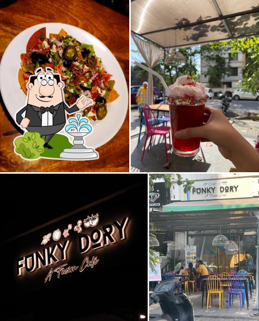 Check out the photo depicting exterior and food at Funky Dory - A Fusion Café