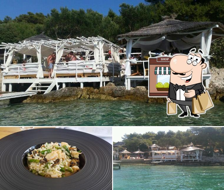 La immagine della esterno e cibo di Laganini Lounge bar & Fish house