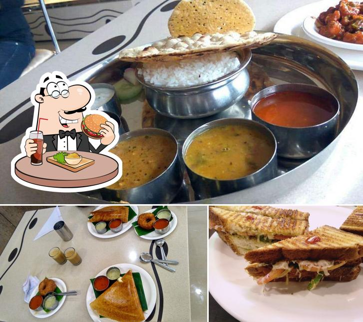 Try out a burger at Srinidhi Veg Food Court