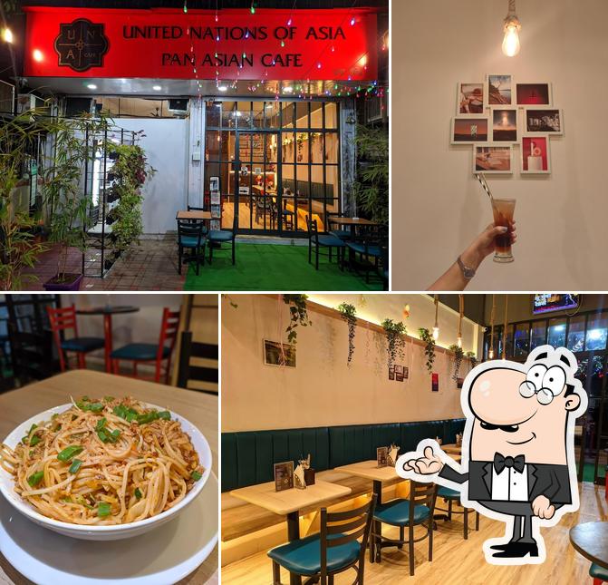 The interior of UNA Cafe