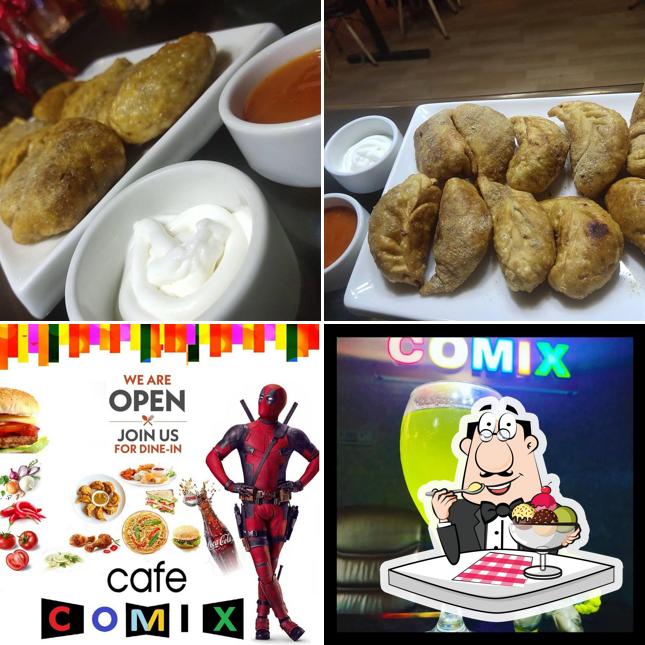 CAFE COMIX serves a selection of sweet dishes