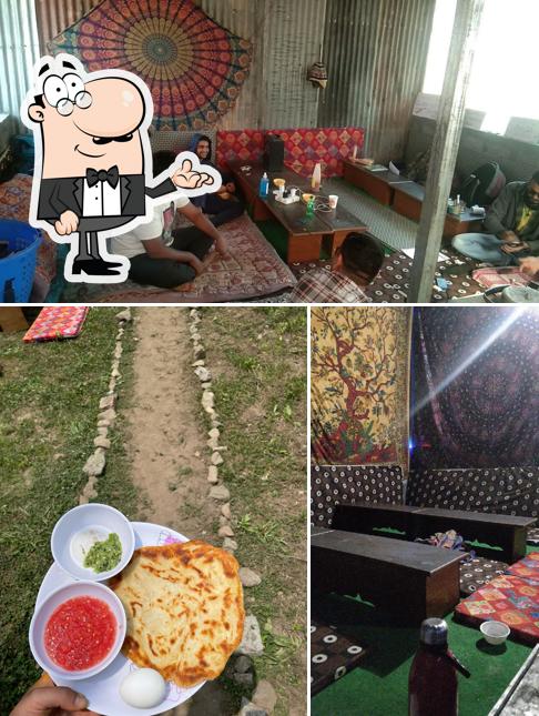 The picture of interior and food at Cafe Boomfala