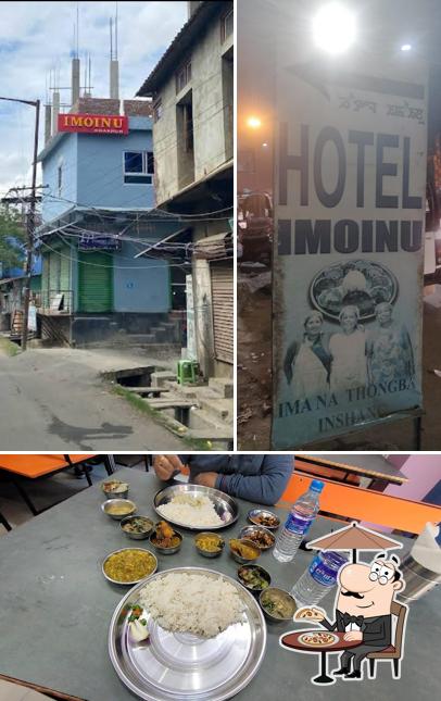 The image of Hotel Imoinu’s exterior and food