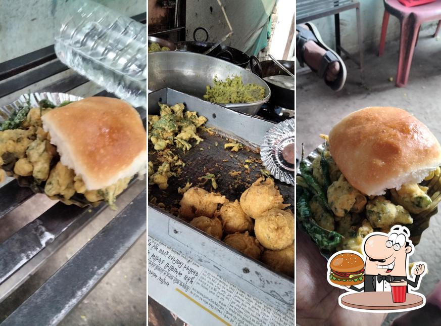 Try out a burger at Rama's Vada Pav Mis