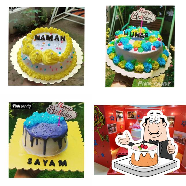 Pink candy cake home Baker partapur