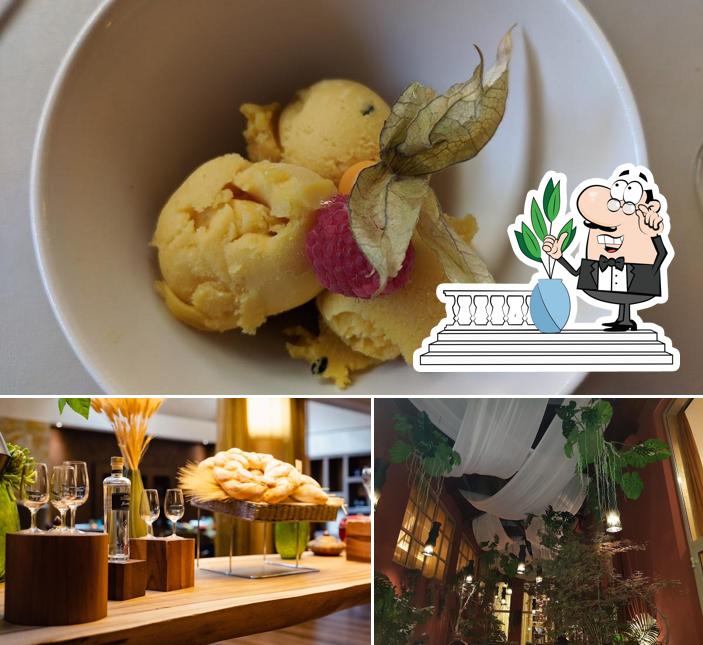 La esterno e cibo del ristorante