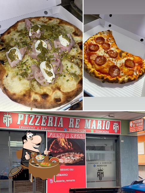 Guarda la immagine che presenta la cibo e esterno di Re Mario