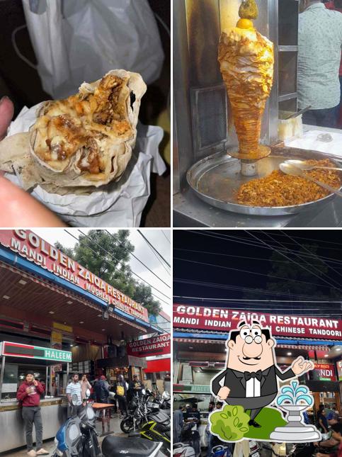 The photo of exterior and food at Golden Zaiqa Restaurant