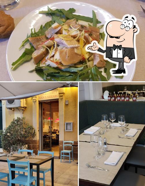 Questa è la foto che presenta la interni e cibo di Trattoria San Lazzaro