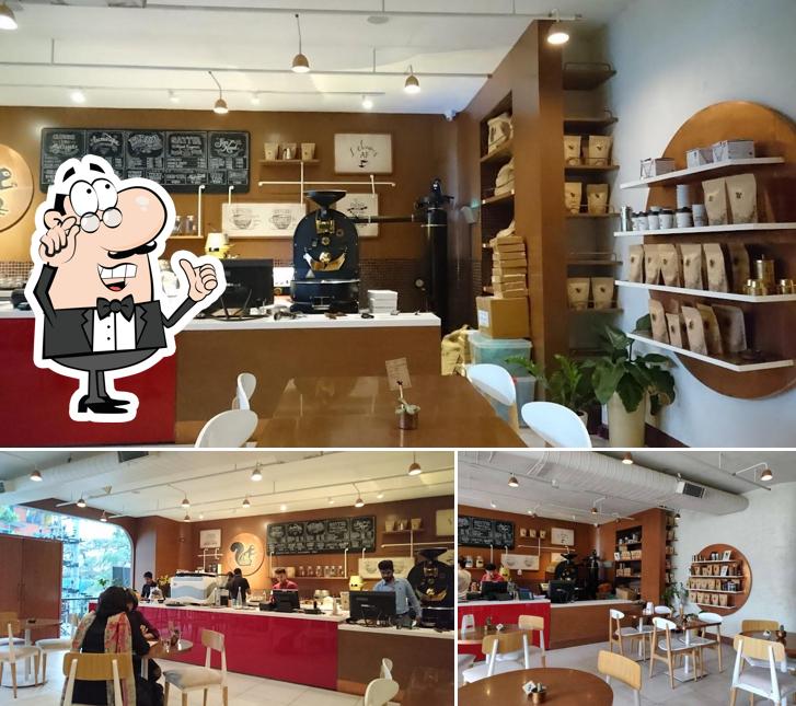 Take a seat at one of the tables at The Flying Squirrel