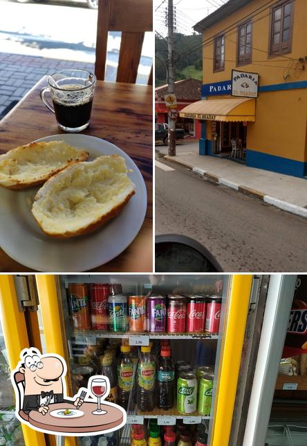 Esta é a foto mostrando comida e cerveja no Padaria El Shaday
