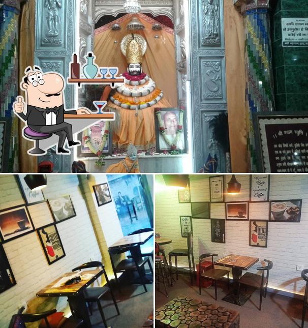 The restaurant's interior and food