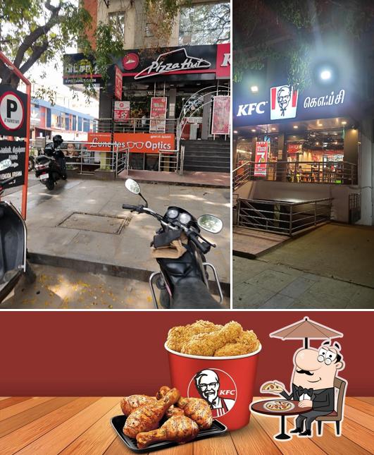 The restaurant's exterior and food