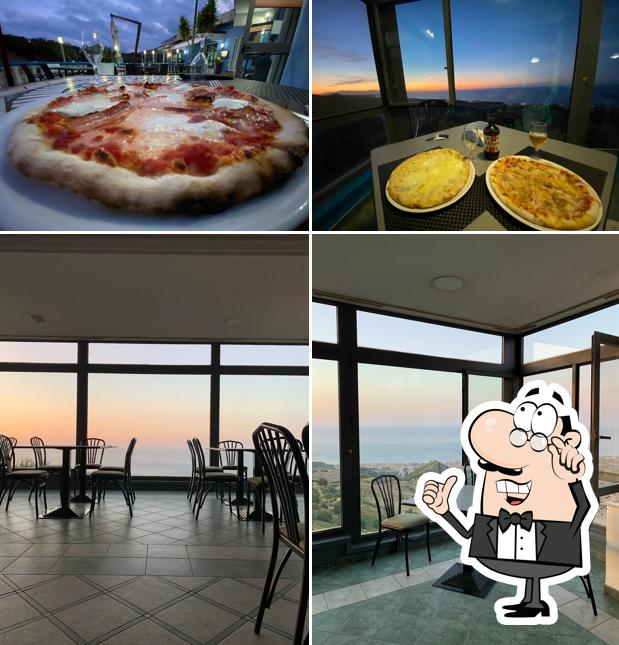 Questa è la immagine che presenta la interni e cibo di L'Orizzonte