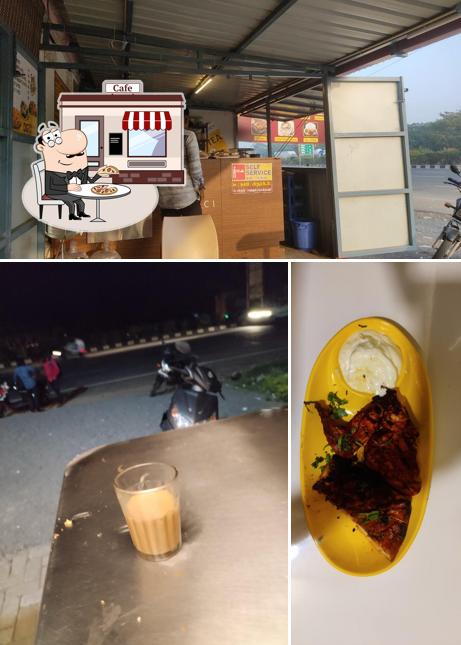 The restaurant's exterior and food
