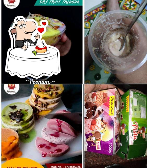 Poonam Ice Cream & Kulfi serves a selection of desserts