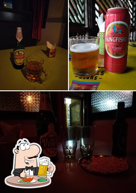 You can get a glass of light or dark beer