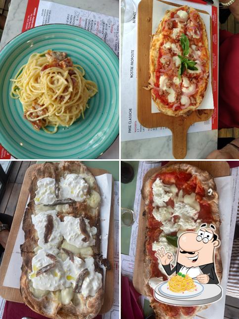 Spaghetti alla carbonara al Pinsa Romana