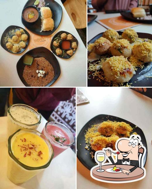 Food at Thaskebaaj Misal , Veg Thali , Pav bhaji, south indian
