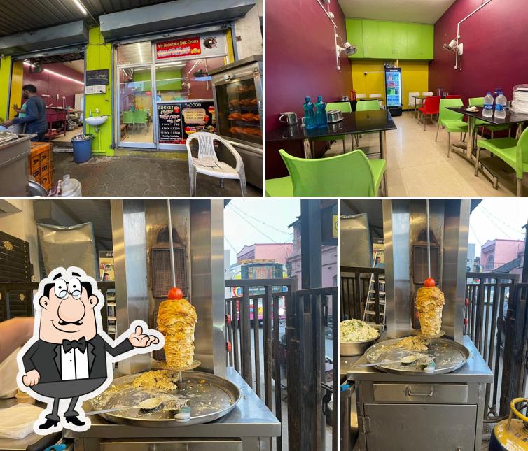 Take a look at the photo displaying interior and food at Yacoob