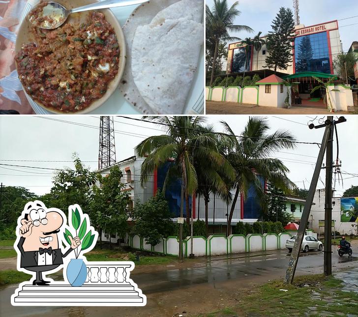 Among various things one can find exterior and pizza at keshari hotel