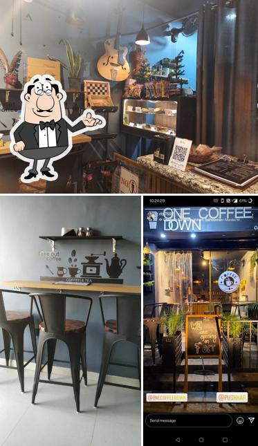 The interior of One Coffee Down - coffee shop