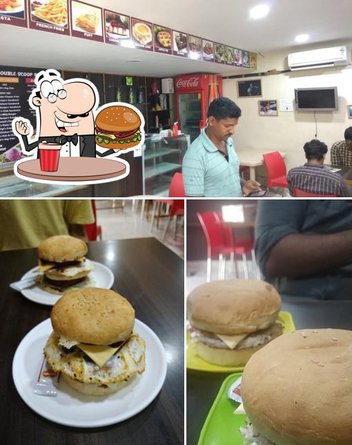 Try out a burger at NEW DOMENO Restaurant