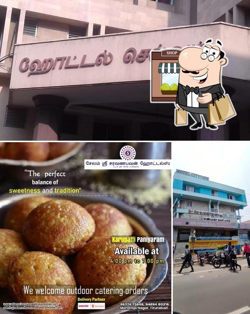 The restaurant's exterior and food