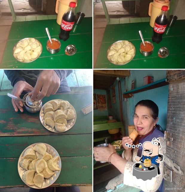Among various things one can find food and drink at Veg momo shop