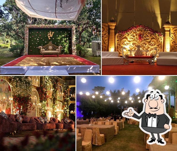 Take a seat at one of the tables at Tarkari Restaurant- A Banyan Paradise Kitchen